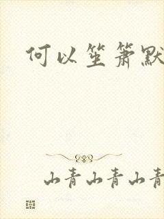 何以笙箫默小说