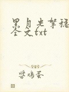 黑月光拿稳小说全文txt
