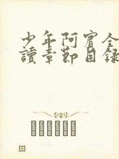 少年阿宾全文阅读章节目录