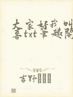 大家好我叫林小喜txt笔趣阁