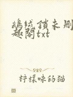 鹅绒锁未删除笔趣阁txt