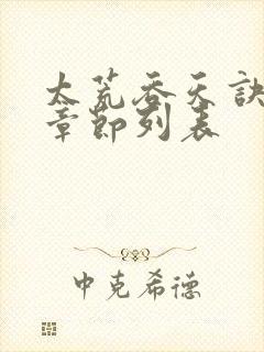 太荒吞天诀最新章节列表