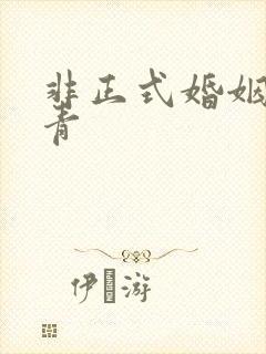 非正式婚姻雾里青