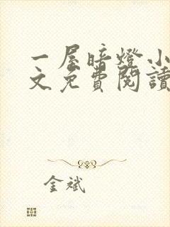 一屋暗灯小说全文免费阅读