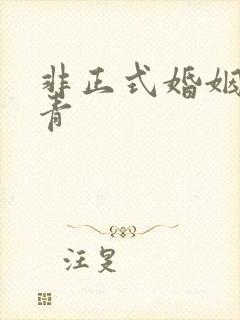 非正式婚姻雾里青