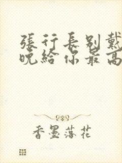 张行长别戴了今晚给你最高的待遇