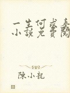 一生何求秦菲雪小说免费阅读