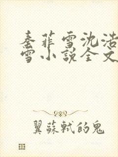 秦菲雪沈浩秦菲雪小说全文免费阅读求书