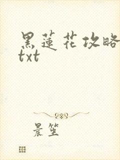 黑莲花攻略手册txt