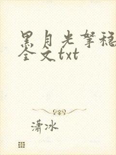 黑月光拿稳小说全文txt