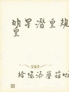 明星潜皇规则之皇