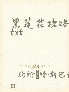 黑莲花攻略手册txt