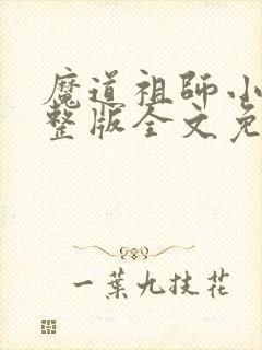 魔道祖师小说完整版全文免费阅读下载