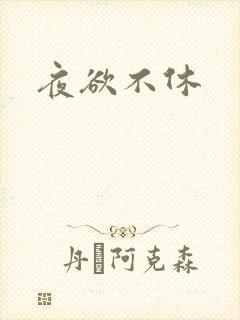 《夜欲不休》小说封面