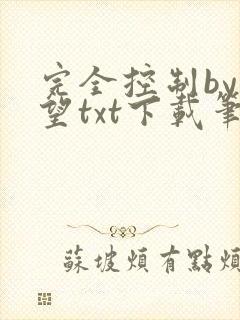完全控制by天望txt下载笔趣阁