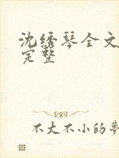 沈绣琴全文阅读完整