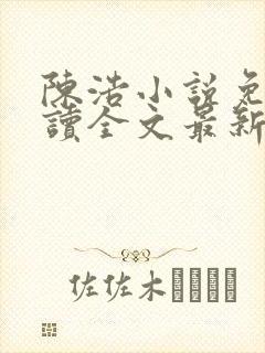 陈浩小说免费阅读全文最新