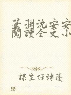 萧渊沈安安免费阅读全文小说