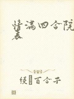 情满四合院演员表