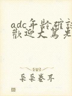 adc年龄确认欢迎大驾光临小说