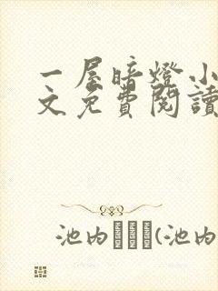 一屋暗灯小说全文免费阅读封面