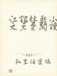 江铭林熙小说全文免费阅读