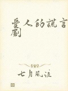 爱人的谎言电视剧封面