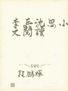 李兵沈思小说全文阅读