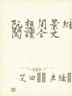 阮想周景维免费阅读全文