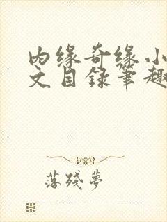 内缘奇缘小说全文目录笔趣阁