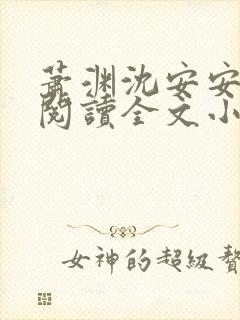 萧渊沈安安免费阅读全文小说