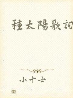 种太阳歌词