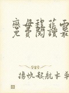 恋母程菲雨全文免费阅读最新章节