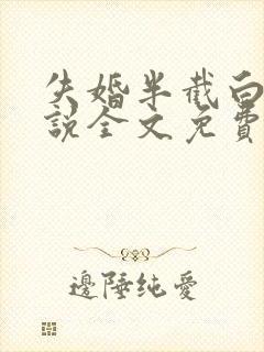 失婚半截白菜小说全文免费阅读