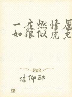 一夜燃情厉先生如狼似虎免费阅读