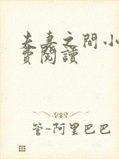 夫妻之间小说免费阅读