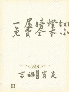 一屋暗灯txt免费全本小说电子书
