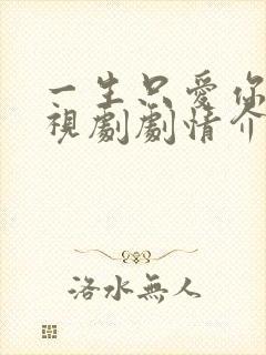 一生只爱你 电视剧剧情介绍封面