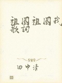 祖国祖国我爱你歌词