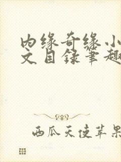 内缘奇缘小说全文目录笔趣阁