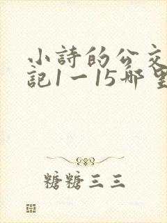 小诗的公交车日记1一15哪里能看