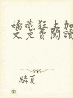 娇藏狂上加狂全文免费阅读笔趣阁