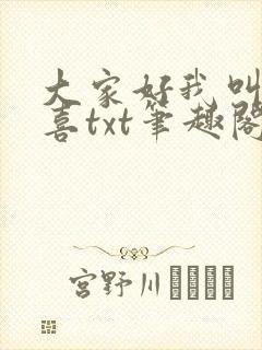 大家好我叫林小喜txt笔趣阁