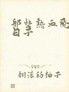 那些热血飞扬的日子