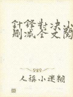 针锋对决小说未删减全文阅读