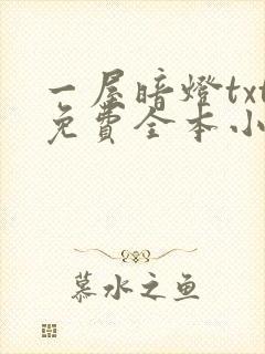 一屋暗灯txt免费全本小说电子书