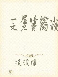 一屋暗灯小说全文免费阅读