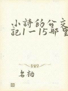 小诗的公交车日记1一15哪里能看