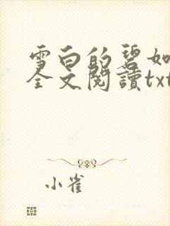 雪白的碧如老师全文阅读txt