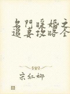 名门暖婚之权爷追妻攻略全文免费阅读